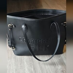 Craft Sisters University “Craftpreneuher” Embossed Tote + Wristlet | Black-Owned